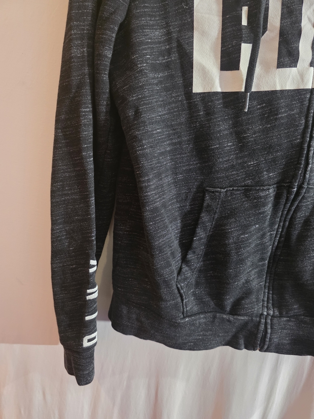PINK Victoria's Secret Gray Marled Full Zip Hoodie Size Medium - Picture 5 of 9